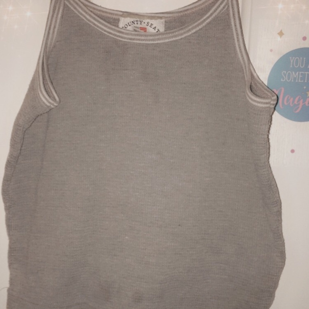Grey cotton tank top